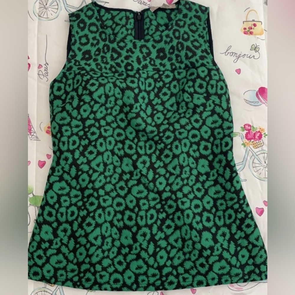 Banana Republic Green Black Midi A-line Blouse